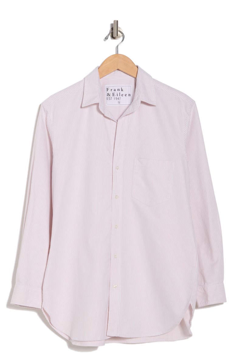Frank & Eileen Stripe Cotton Button-Up Shirt, Main, color, Rose Stripe