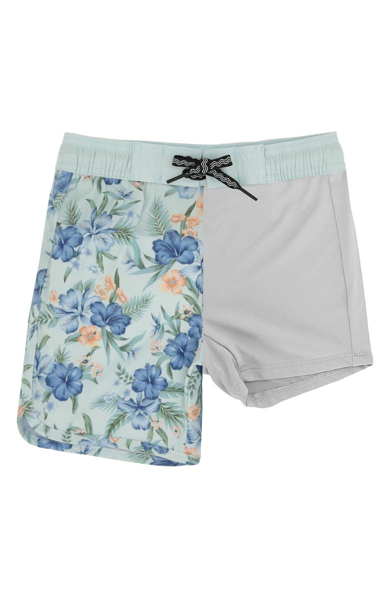 Feather 4 Arrow Kids' Floral Scallop Board Shorts, Alternate, color, 