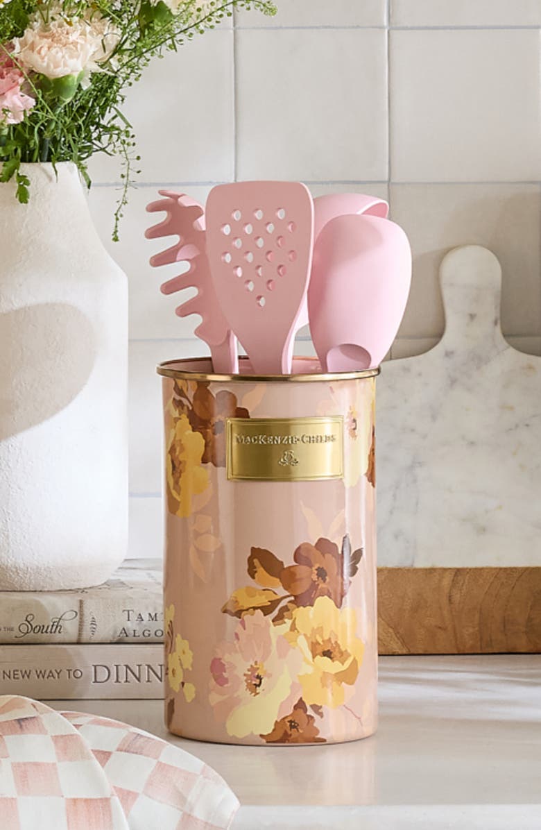 MACKENZIE CHILDS Rosy Check Utensil Caddy Set, Alternate, color, Rosy
