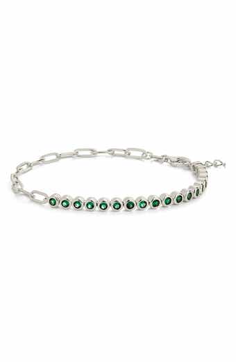 Cubic Zirconia Paper Clip Chain Tennis Bracelet