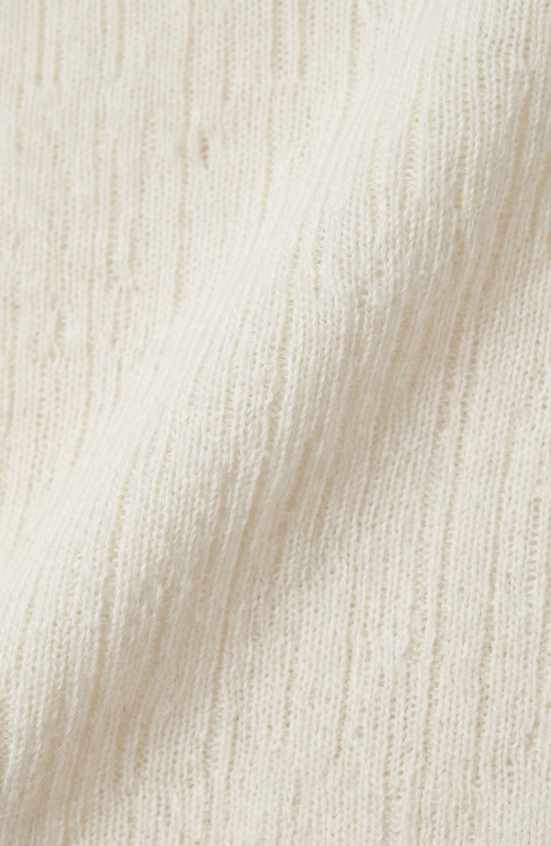 Modenaire Long Sleeve Fitted Side Button Knit Top, Alternate, color, Ivory