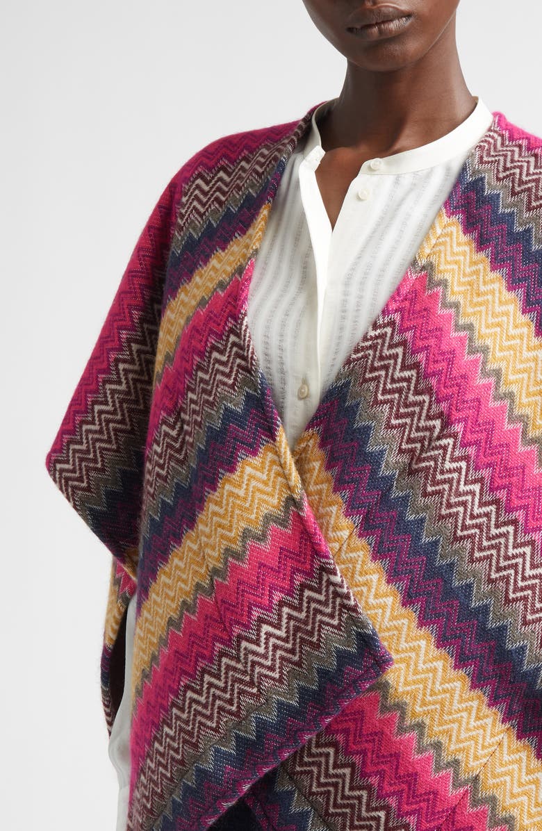 Missoni Zigzag Stripe Cape, Alternate, color, 0002 Yellow/ Red Multi