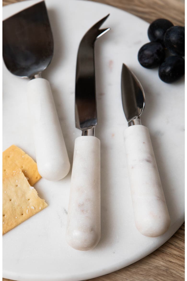 Boxed Set of Marble Cheese Tools, Alternate, color, Grey