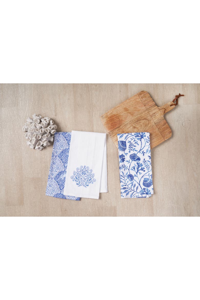 Blue Reef Kitchen and Bathroom Embroidered Hand Towel, Alternate, color, Blue