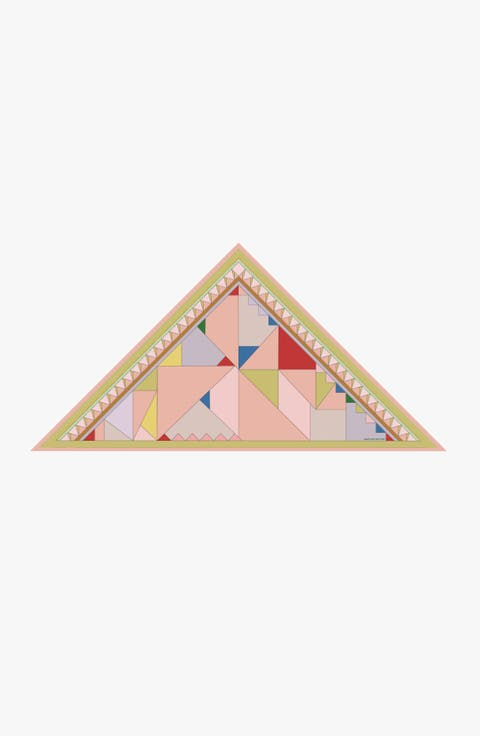 Double Sided Wool Silk Triangle Scarf Of Color Recombination