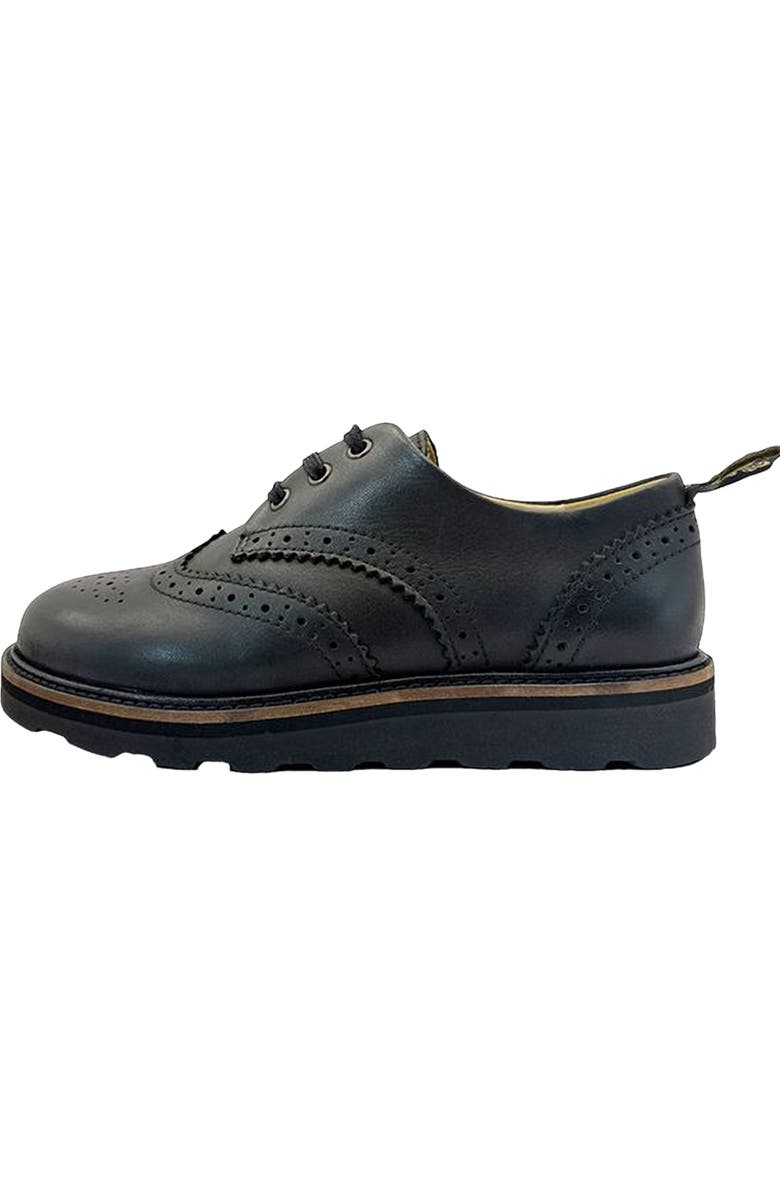 Young Soles Brando Kids Brogue Shoe, Alternate, color, All Black