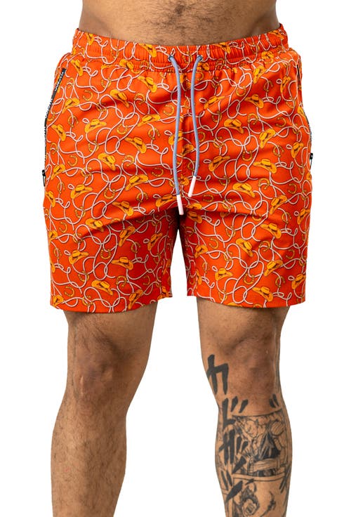 Swim Marthyr Print Swim Trunks
