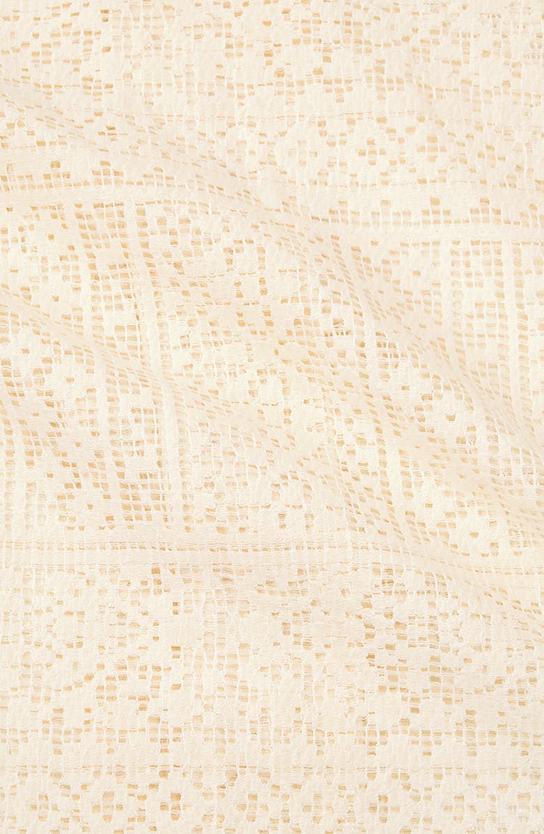 RtA Nathan Oversized Open Weave Button-Up Camp Shirt, Alternate, color, Sand Cursive