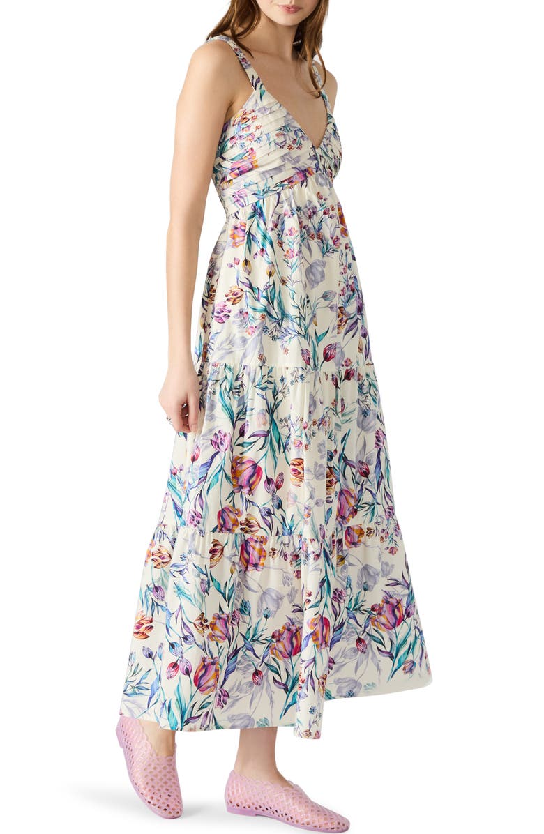 Steve Madden Eliora Floral Tiered Cotton Sundress, Alternate, color, Antique