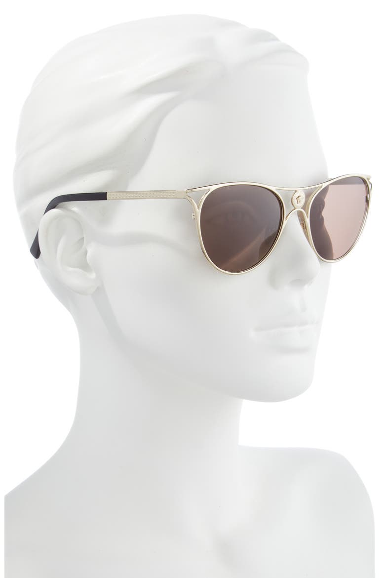 57mm Cat Eye Sunglasses, Alternate, color, PALE GOLD