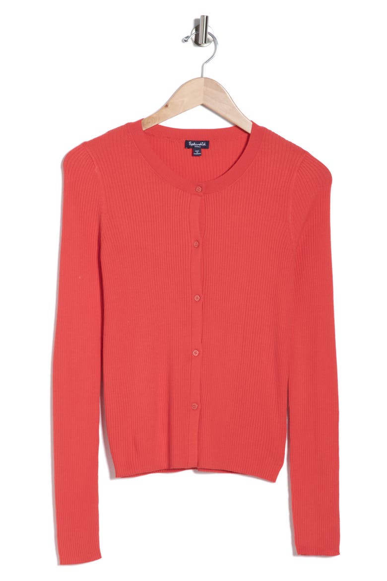 Jette Long Sleeve Cardigan, Alternate, color, POPPY RED