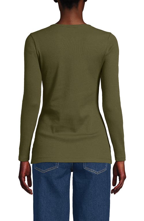Lands' End Cotton Rib T-shirt In Green