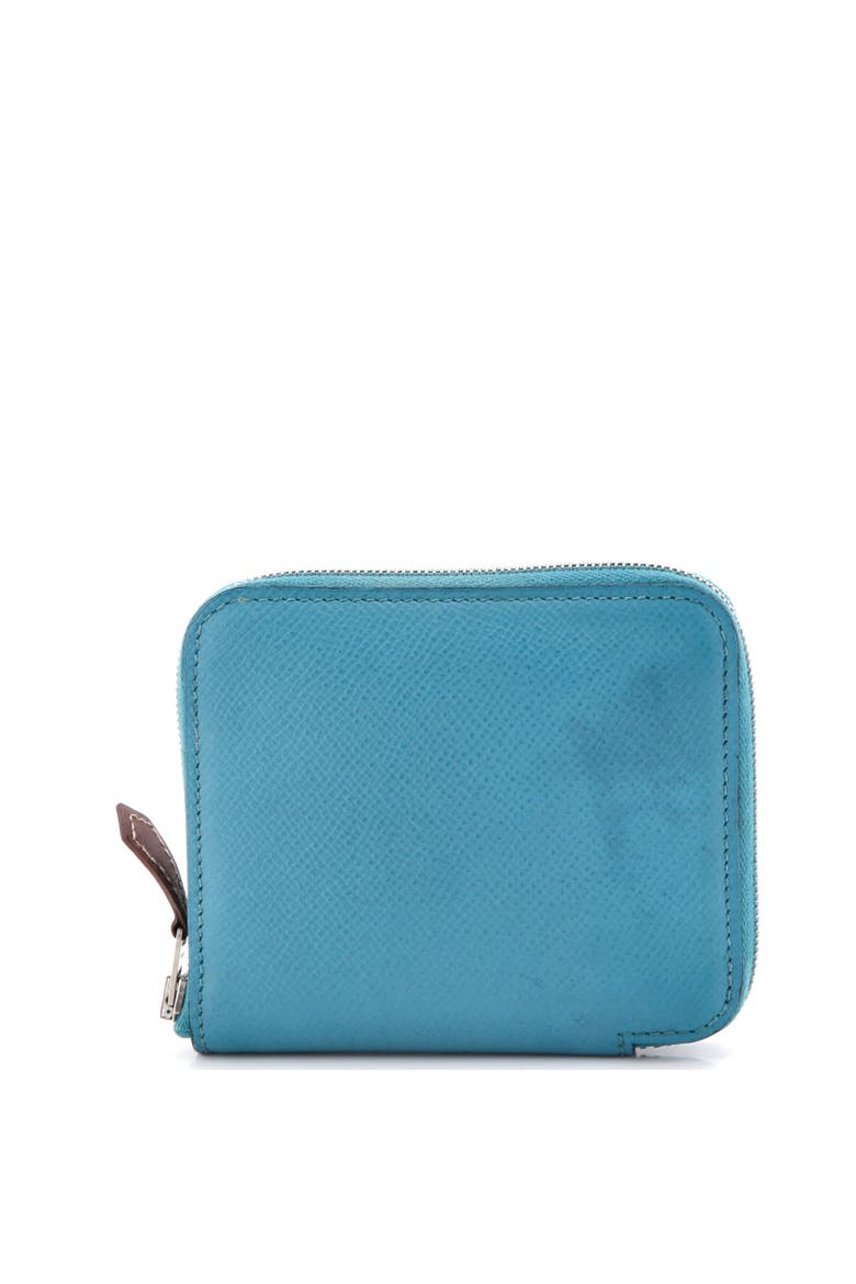 Azap Zip Around Wallet Silk'in Epsom Compact, Main, color, Bleu Paon