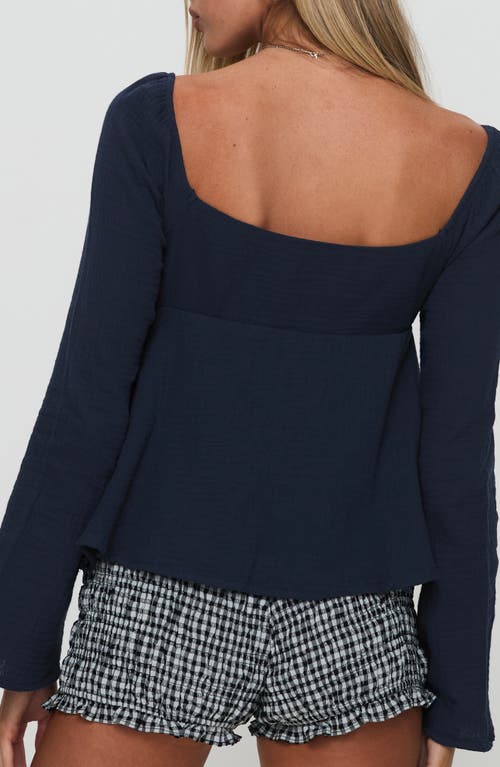 Princess Polly Khalea Long Sleeve Top In Navy