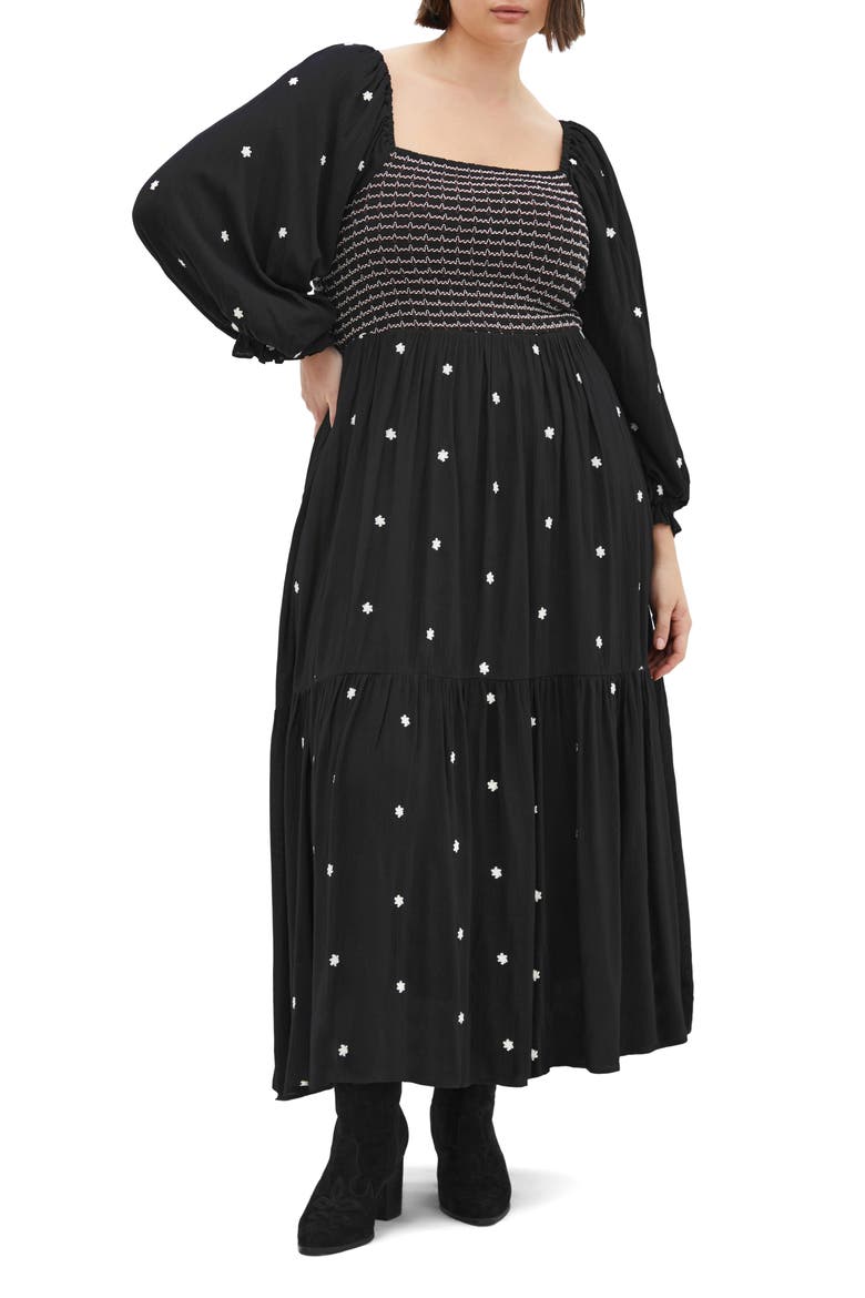 Kai Long Sleeve Maxi Dress, Main, color, BLACK