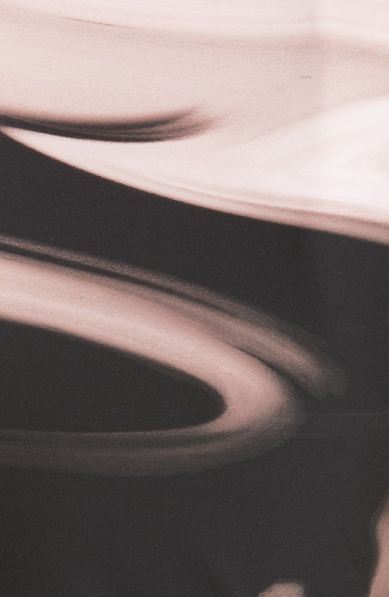 Off-White Liquid Melt Short Sleeve Turtleneck Top, Alternate, color,