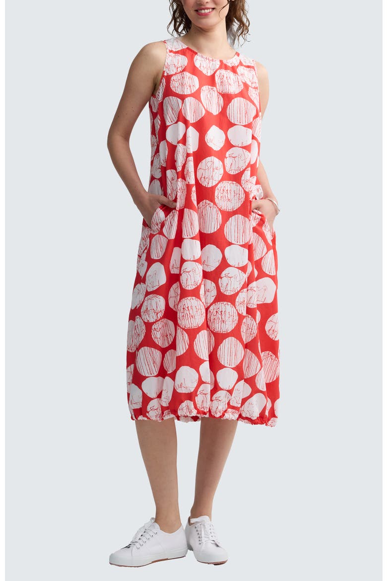 Selenea Printed Balloon Dress, Main, color, Mandarin Print