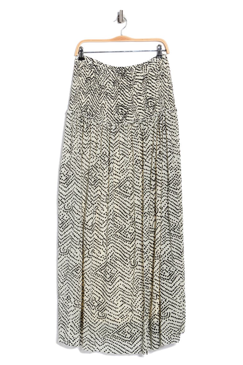 Natalie Maxi Skirt, Alternate, color, BATIK DOT IVORY/ BLACK