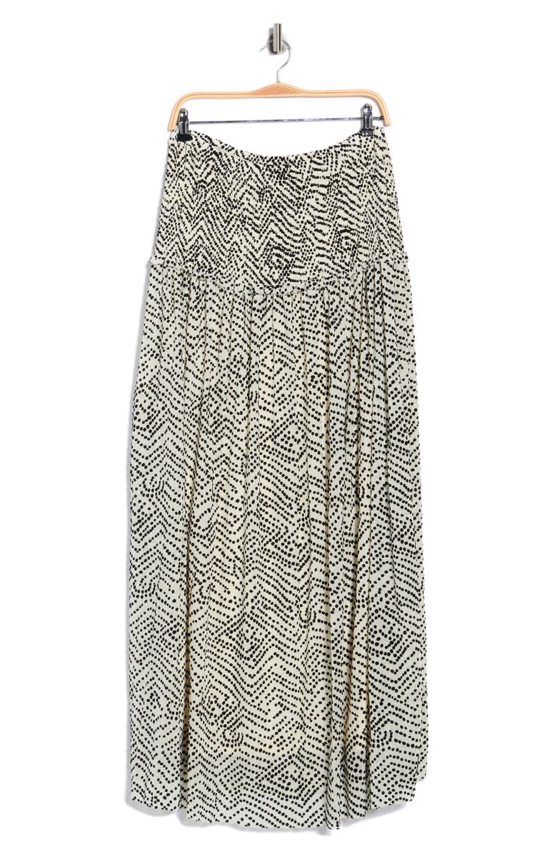 DVF Natalie Maxi Skirt, Alternate, color, Batik Dot Ivory/ Black