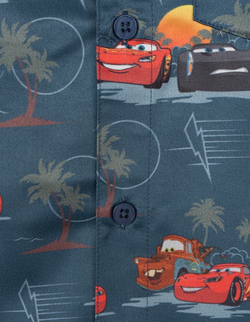 Disney Short Sleeve Button Down Shirt In Blue