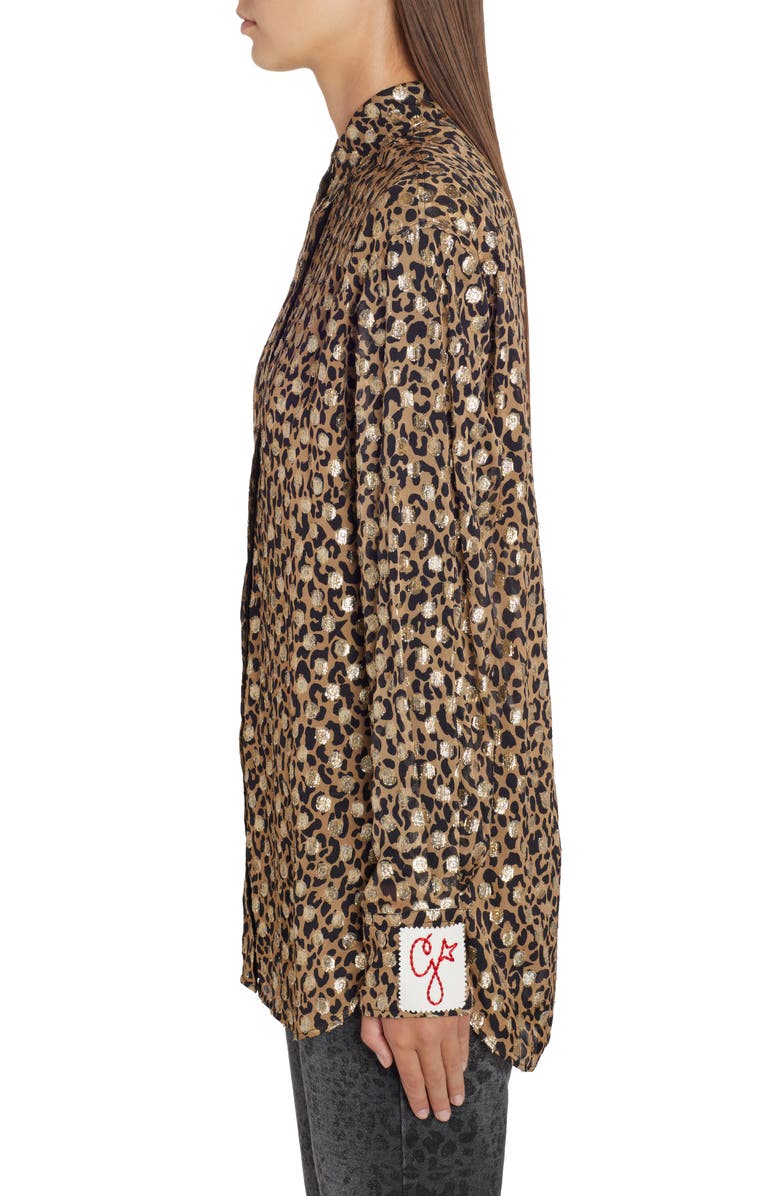 Golden Goose Batilda Shimmer Dot Fil Coupé Blouse, Alternate, color,