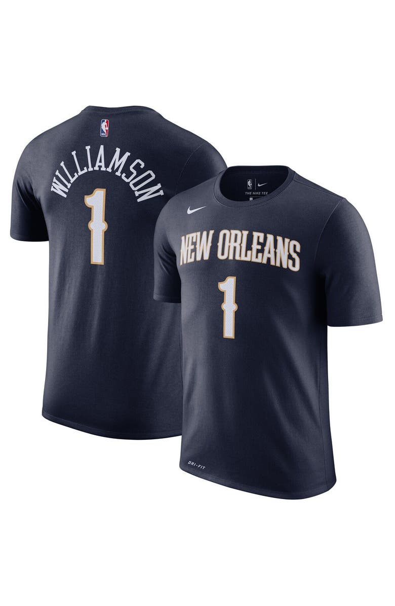 Nike Men's Nike Zion Williamson Navy New Orleans Pelicans 2019/2020 Name & Number Performance T-Shirt, Main, color, 
