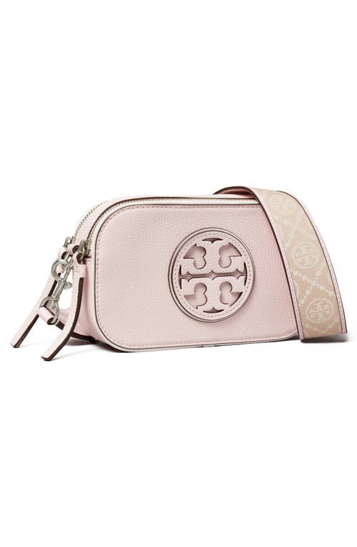 Tory Burch Miller Patent Border Mini Crossbody Bag Pale Pink In Pink