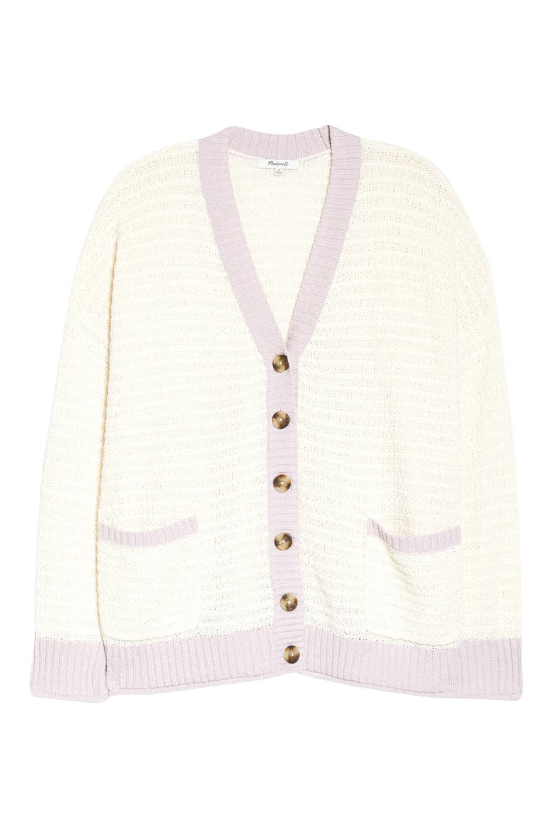 Seabrook Cardigan Sweater, Alternate, color, ANTIQUE CREAM/ PALE LILAC
