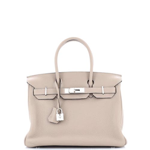 Pre-owned Hermes Hermes Birkin Handbag Grey Clemence With Palladium Hardware 30