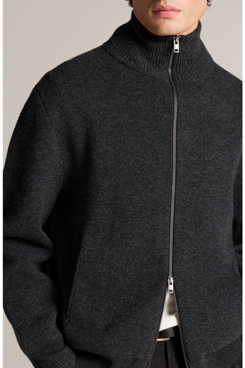 Double Air Knit Full Zip Cardigan, Alternate, color, H BLACK
