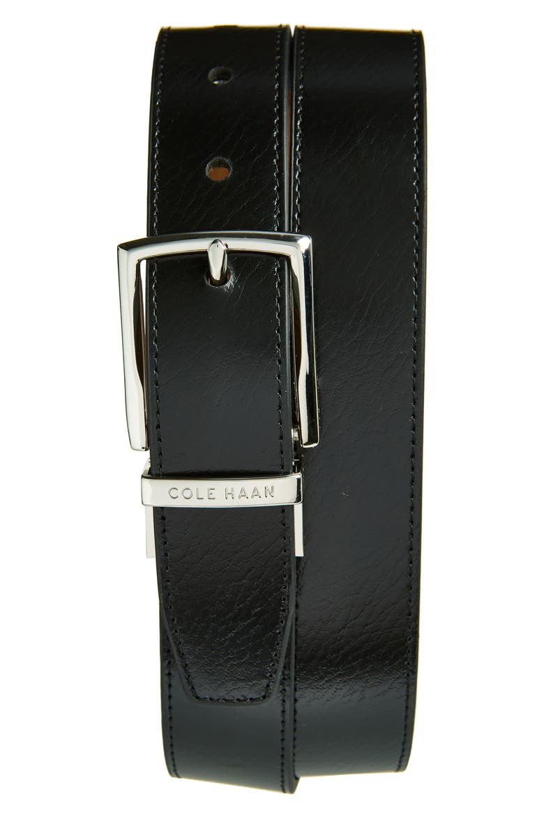 Reversible Leather Belt, Main, color, BLACK/ TAN
