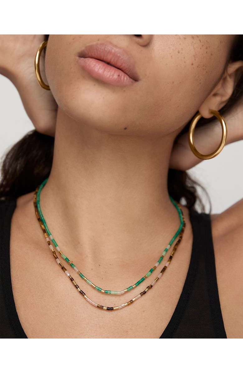 Monica Vinader Delphi Beaded Necklace, Alternate, color, 18K Gold Vermeil / Tigers Eye