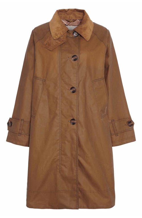 Barbour Hartwick Water Resistant Waxed Cotton Coat In Brown