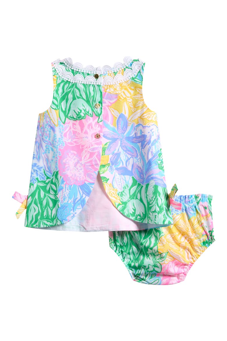 Baby Lilly Ruffle Dress & Bloomers Set, Alternate, color, MULTI BRIGHT DELIGHT PATCH