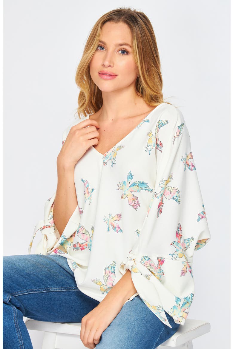 Rainbow Eagle Tie Top, Alternate, color, IVORY