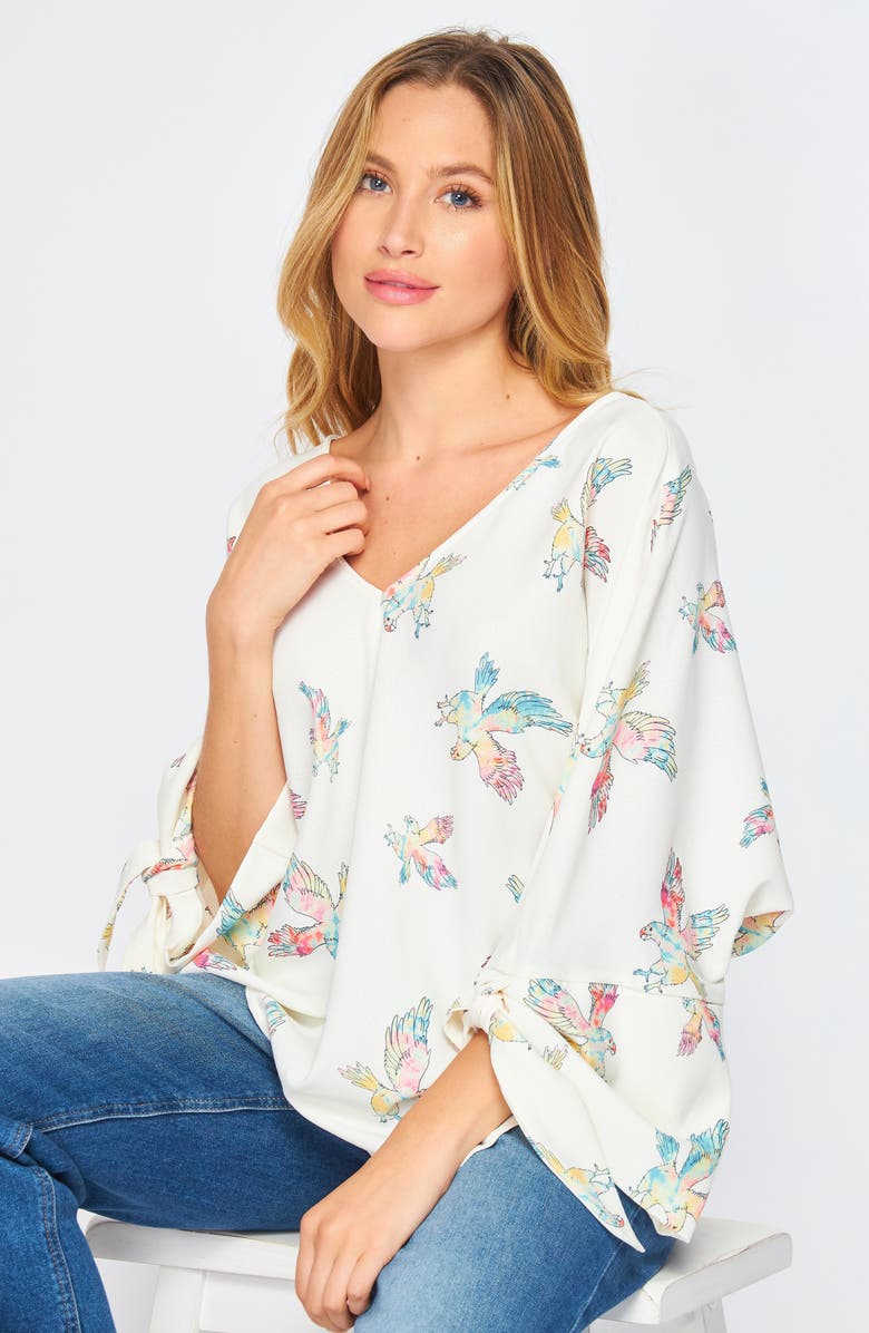 BLUEGREY Rainbow Eagle Tie Top, Alternate, color, Ivory