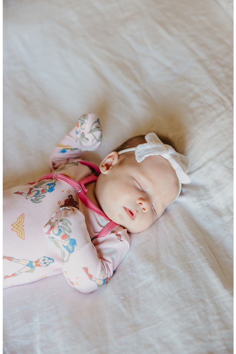Wonder Woman Newborn Knotted Gown, Alternate, color, WONDER WOMAN