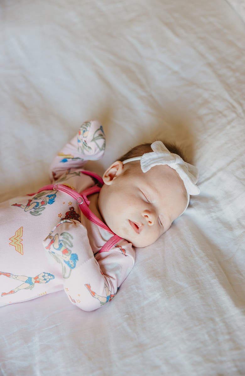 Copper Pearl Wonder Woman Newborn Knotted Gown, Alternate, color, Wonder Woman