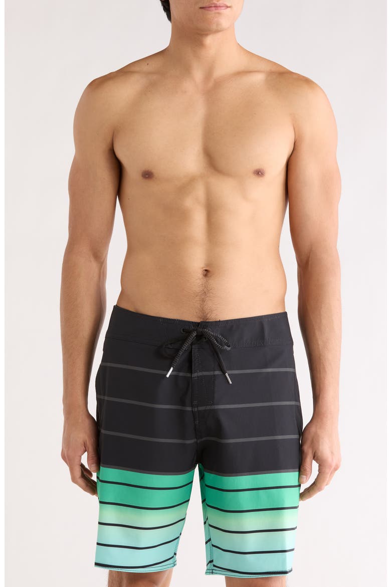 Quarta Fade Mod 19 Swim Shorts, Main, color, BLACK COMBO