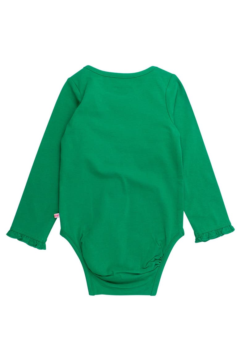 Baby/toddler Girls Knit Long Sleeve Ruffle Layering Bodysuit, Alternate, color, Green
