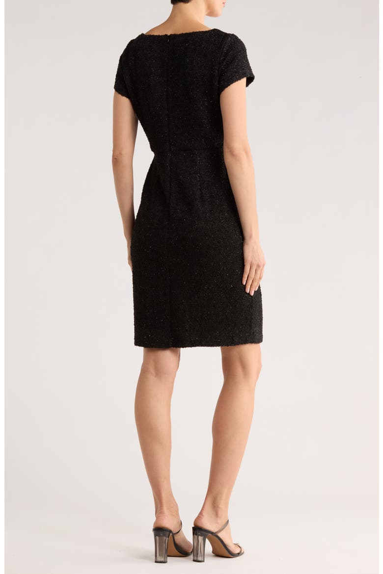 Metallic Bouclé Cocktail Dress, Alternate, color, BLACK