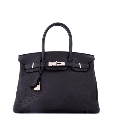 Birkin Handbag Black Togo with Palladium Hardware 30