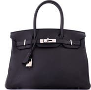 Pre-Owned Hermes Birkin Handbag Black Togo with Palladium Hardware 30