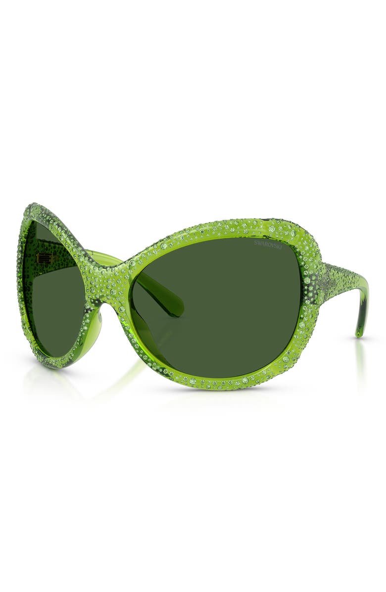 Swarovski 72mm Butterfly Sunglasses, Alternate, color, Transparent Green / Dark Green