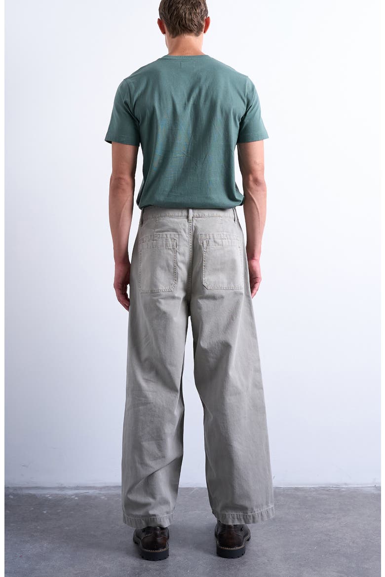 Herringbone Pleated Barrel Pants, Alternate, color, STONE