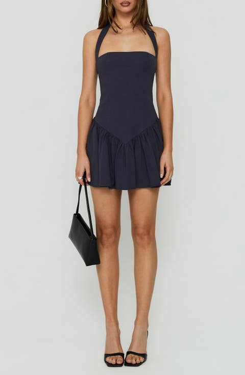 Esatora Halter Flare Minidress