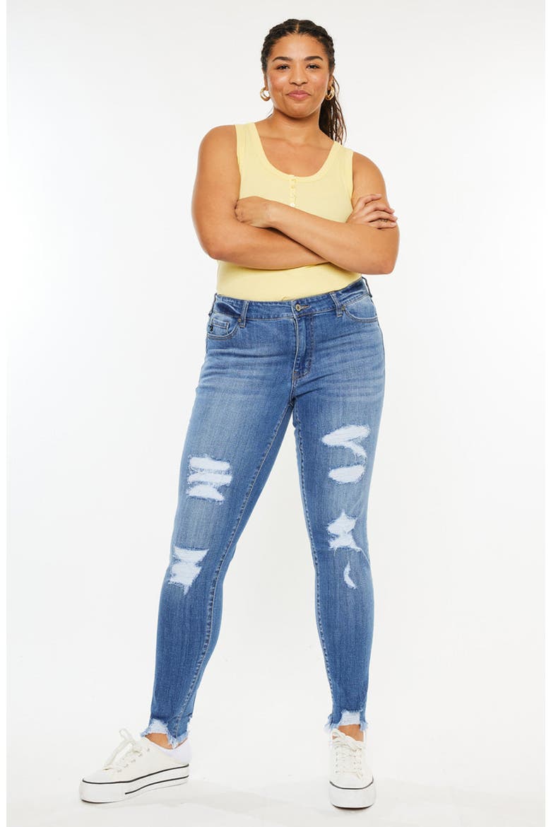 Summer Mid Rise Super Skinny Jeans, Alternate, color, Medium Wash Blue