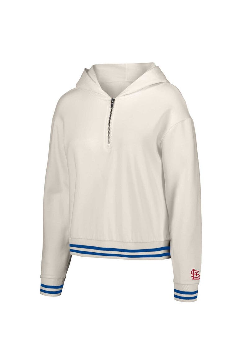 Women's Lusso  White St. Louis Cardinals Magnolia Tri-Blend Quarter-Zip Hoodie, Alternate, color, White