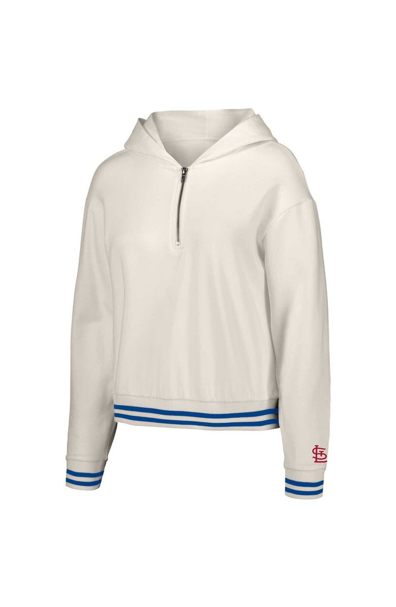 LUSSO Women's Lusso White St. Louis Cardinals Magnolia Tri-Blend Quarter-Zip Hoodie, Alternate, color, White