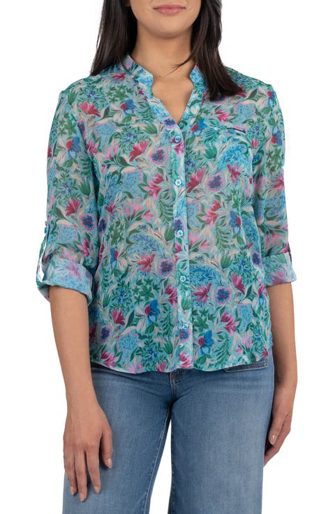 Jasmine Chiffon Button-Up Shirt